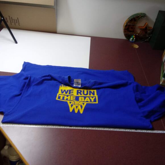 Golden State Warriors NBA Basketball Mens 3X Blue Yellow Dub Nation Max Heavy - Picture 7 of 11